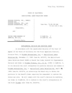 13 ALRB No. 3: Frudden Produce, Inc., Dennis Frudden dba Frudden Produce, Inc., and Frudden Enterprises, Inc.