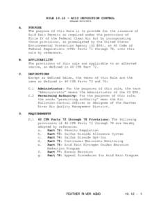 RULE 10.12 – ACID DEPOSITION CONTROL (adopted[removed]A.  PURPOSE