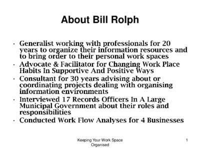 About Bill Rolph • • •  •