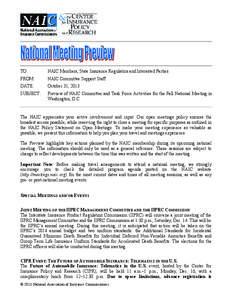 Statutory accounting principles / National Association of Insurance Commissioners / Terrorism Risk Insurance Act / PROGRES / Actuarial science / Reinsurance / Health insurance / Life insurance / Life settlement / Insurance / Financial economics / Economics