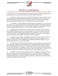 Microsoft Word - FERPA Scenarios and Answers.doc