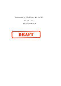 Denotation in Algorithmic Perspective Mihail Radu Solcan 2005; revised[removed]