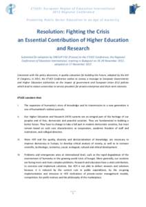 European Higher Education Area / European Charter for Researchers / Austerity / Education policy