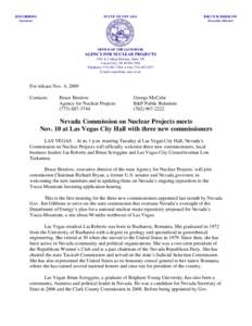 Nevada Commission on Nuclear Projects meets Nov. 10 at Las Vegas City Hall with three new commissioners