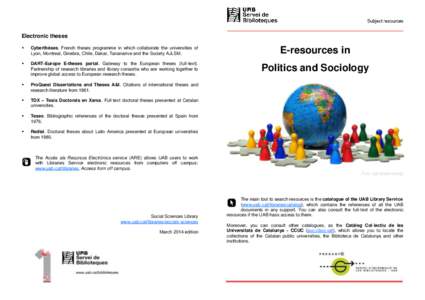 Electronic theses  Cyberthèses. French theses programme in which collaborate the universities of Lyon, Montreal, Ginebra, Chile, Dakar, Tananarive and the Society AJLSM.