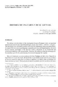 Lengua e historia, Antig. crist. (Murcia) XII, 1995 Scripta Fulgentina (Murcia) V[removed], 1995