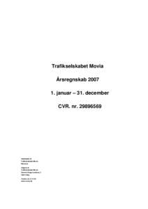 Trafikselskabet Movia Årsregnskabjanuar – 31. december CVR. nrUdarbejdet af