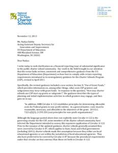 November 12, 2013 Ms. Nadya Dabby Acting Assistant Deputy Secretary for Innovation and Improvement US Department of Education 400 Maryland Avenue, SW