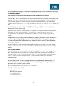 Microsoft Word - Press Release - Announcement of Successful Transition EM EN