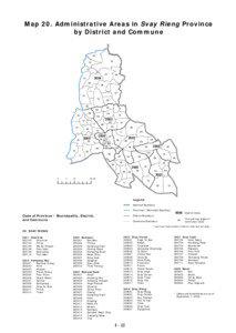 Map 20. Administrative Areas in Svay Rieng Province by District and Commune