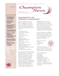 Canada’s Climate Change voluntary challenge & registry inc. February 1999 Volume 2, Issue 1 Champion News
