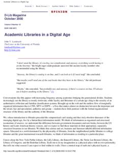 Academic Libraries in a Digital Age