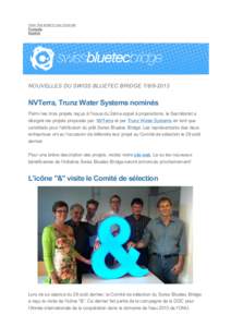 View this email in your brow ser Français English NOUVELLES DU SWISS BLUETEC BRIDGE