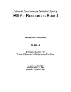 Test Method: Phase 1 Emission Factor TP-201.1A