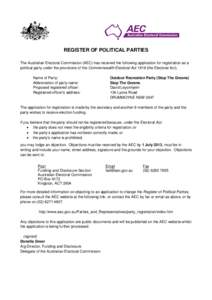 REGISTER OF POLITICAL PARTIES