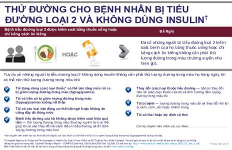 THỬ ĐƯỜNG CHO BỆNH NHÂN BỊ TIỂU ĐƯỜNG LOẠI 2 VÀ KHÔNG DÙNG INSULIN† Bệnh tiểu đường loại 2 được kiểm soát bằng thuốc uống hoặc chỉ bằng cách ăn kiêng  HOẶC