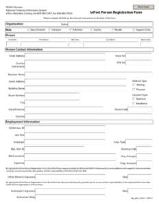 Print Form  NOAA Fisheries National Fisheries Information System InPort Metadata Catalog (tel, fax)