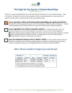   The Fight for Pay Equity: A Federal Road Map    Updated September 2015