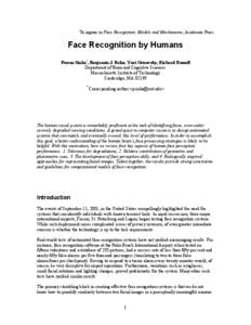 Philosophy of mind / Vision / Mental processes / Perception / Cognition / Face perception / Facial recognition system / Face / Object recognition / Mind / Face recognition / Cognitive science