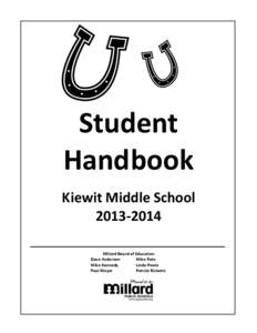 Student Handbook Kiewit Middle School