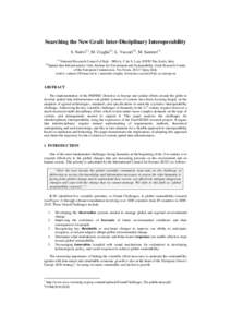 Searching the New Grail: Inter-Disciplinary Interoperability S. Nativi(1), M. Craglia(2), L. Vaccari(2), M. Santoro[removed]National Research Council of Italy - IMAA, C.da S. Loja, 85050 Tito Scalo, Italy