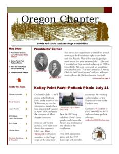 May[removed]L E WIS & CLA R K T RAIL H ERITA GE FOUNDA TION- -ORE GON CHA PT ER Oregon Chapter—Lewis & Clark Trail Heritage Foundation