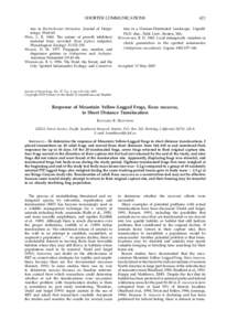 SHORTER COMMUNICATIONS size in Bactrachoseps attenuatus. Journal of Herpetology 29:60–65. WEST, L. B[removed]The nature of growth inhibitory material from crowded Rana pipiens tadpoles. Physiological Zoology 33:232–23