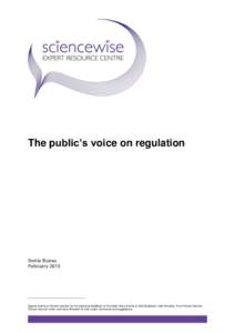 The public’s voice on regulation  1 Sonia Bussu February 2015