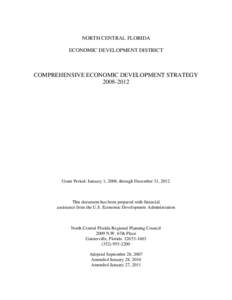 NORTH CENTRAL FLORIDA ECONOMIC DEVELOPMENT DISTRICT COMPREHENSIVE ECONOMIC DEVELOPMENT STRATEGY[removed]