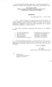(TO BE PUBLISHED IN PART 11, SECTION 3, SUB-SECTION (ii) OF THE G m E OF INDIA, EXTRA ORDINARY, DATED THE 1 lTH OCTOBER, [removed]Government of India Ministry of Personnel, Public Grievances and Pensions (Department of Per