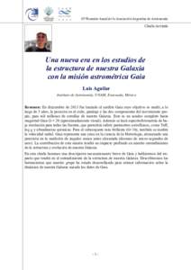 58ª Reunión Anual de la Asociación Argentina de Astronomía  Charla invitada Una nueva era en los estudios de la estructura de nuestra Galaxia