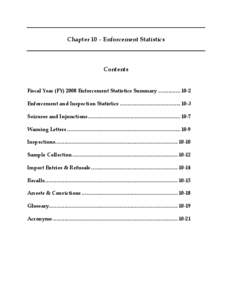 Chapter 11 – Enforcement Statistics