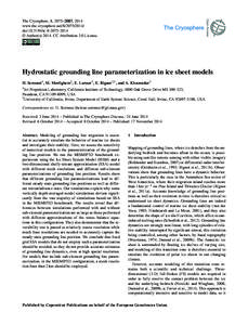 The Cryosphere, 8, 2075–2087, 2014 www.the-cryosphere.netdoi:tc © Author(sCC Attribution 3.0 License.  Hydrostatic grounding line parameterization in ice sheet models