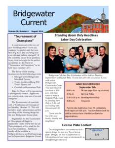 Bridgewater Current Volume 38, Number 6 August 2016