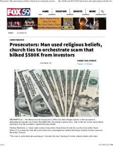 Prosecutors: Man used religious beliefs, church ties to orchestrate scam th...  HOME Home