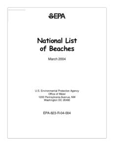 National List of Beaches March 2004 U.S. Environmental Protection Agency Office of Water