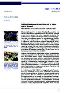 www.next-energy.de  Press Release 19th MarchLoad profiles enable accurate forecasts of future