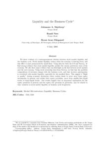 Finance / Liquidity risk / Bid–offer spread / Market liquidity / Flight-to-quality / Flight-to-liquidity / Market maker / High-frequency trading / Financial risk / Financial markets / Financial economics / Economics