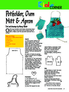 Potholder, Oven Mitt & Apron Text and drawings by Nancy Rhode O