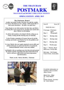 THE THATCHAM  POSTMARK THATCHAM and DISTRICT PHILATELIC SOCIETY