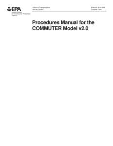Procedures Manual for the COMMUTER Model v2.0  EPA420-B[removed]
