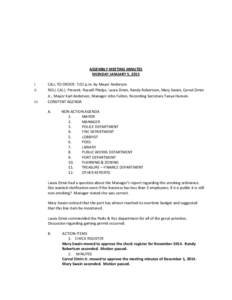           ASSEMBLY MEETING MINUTES 