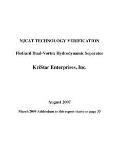 NJCAT TECHNOLOGY VERIFICATION