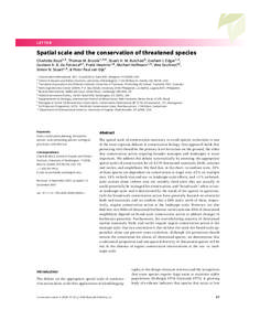 LETTER  Spatial scale and the conservation of threatened species Charlotte Boyd1,2 , Thomas M. Brooks1,3,4 , Stuart H. M. Butchart5 , Graham J. Edgar1,3 , Gustavo A. B. da Fonseca6,7 , Frank Hawkins1,8 , Michael Hoffmann