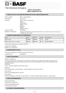 REVISION DATE: [removed]SAFETY DATA SHEET EMACO NANOCRETE R3 1 IDENTIFICATION OF THE SUBSTANCE/PREPARATION AND COMPANY/UNDERTAKING PRODUCT NAME