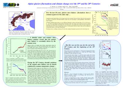 Alpine glaciers fluctuations and climate change over the 19th and the 20th Centuries C. Vincent , E. Le Meur and D. Six – EGU, April[removed]Laboratoire de Glaciologie et Géophysique de l’Environnement – CNRS – Gr