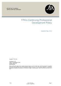 FPA’s Continuing Professional Development Policy Updated: May[removed]Copyright