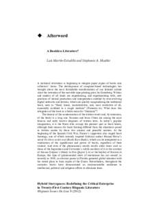   Afterword A Bookless Literature? Luis Martín-Estudillo and Stephanie A. Mueller