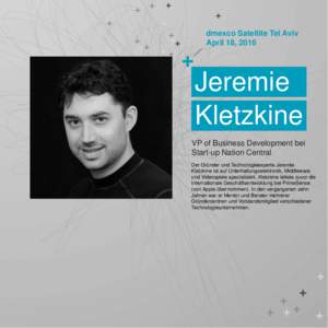 dmexco Satellite Tel Aviv April 18, 2016 Jeremie Kletzkine VP of Business Development bei
