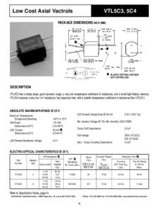 Low Cost Axial Vactrols  VTL5C3, 5C4 PACKAGE DIMENSIONS INCH (MM)